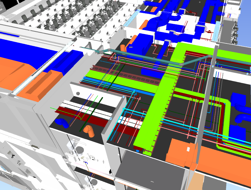 Data centre MEP BIM coordination — mechanical electrical plumbing services fully coordinated in Revit